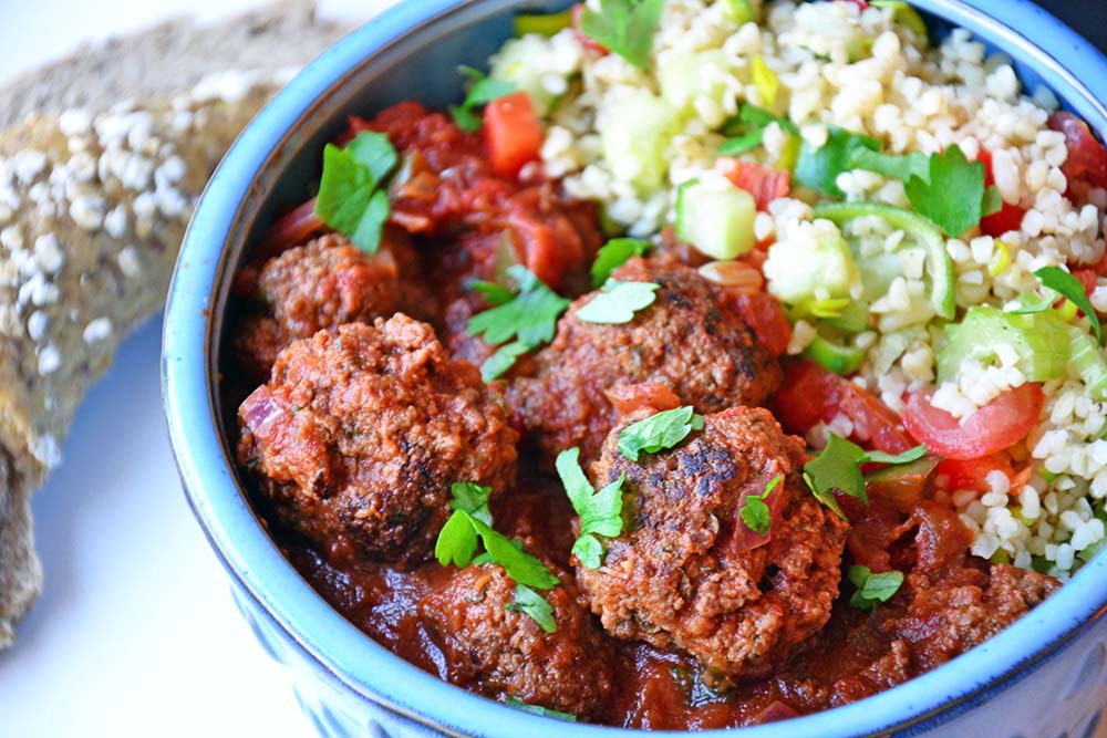 Moroccan meatballs in tomato sauce