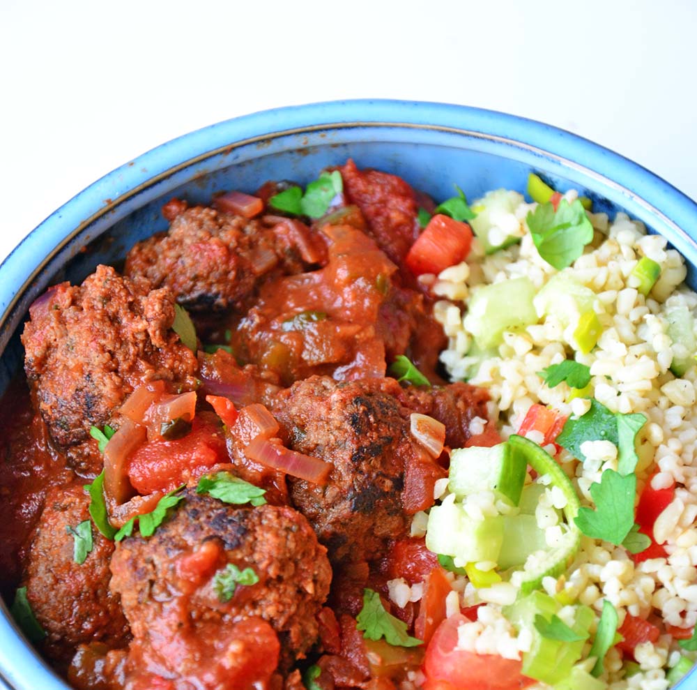 Moroccan meatballs in tomato sauce