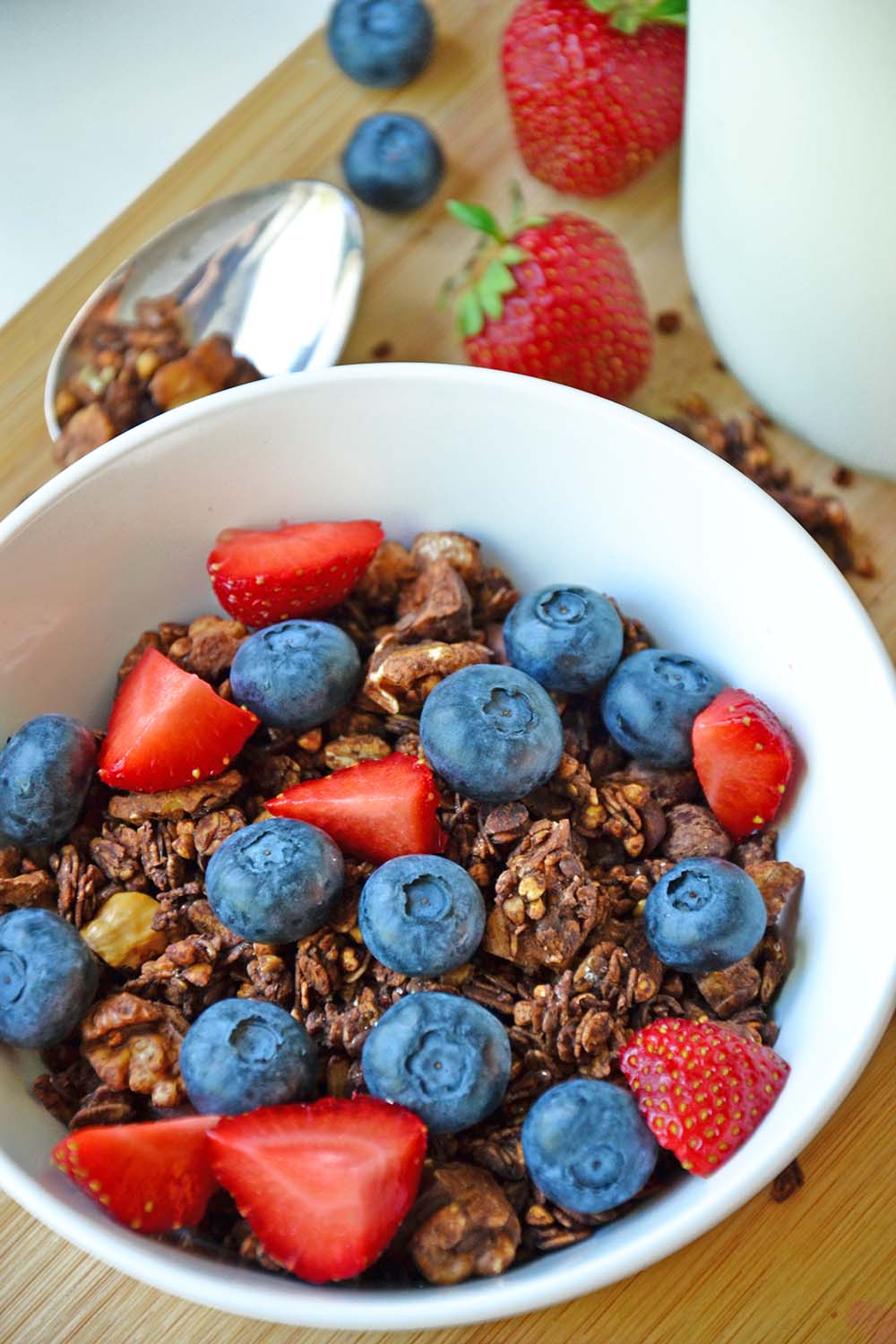 Crunchy chocolate buckwheat granola