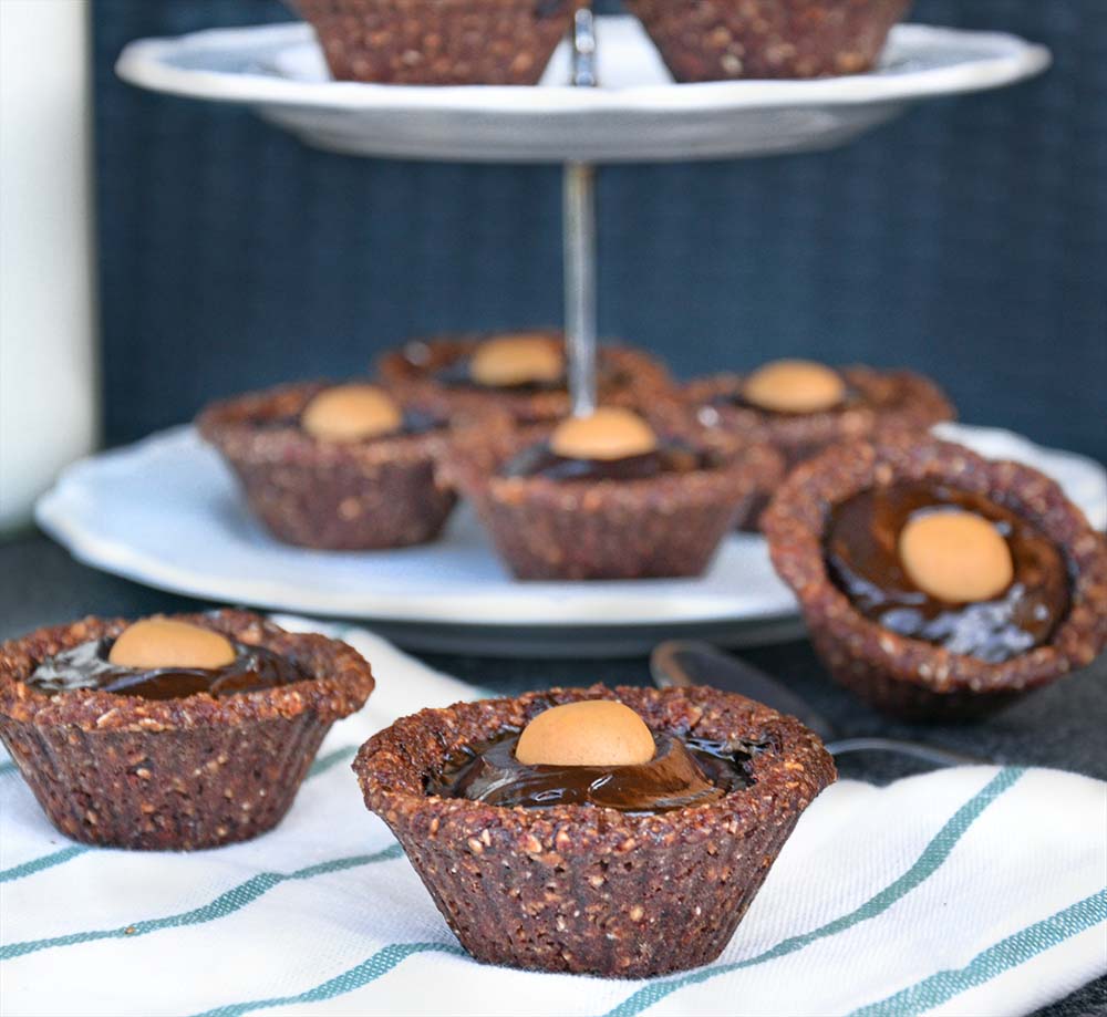 Mini chocolate avocado protein pie