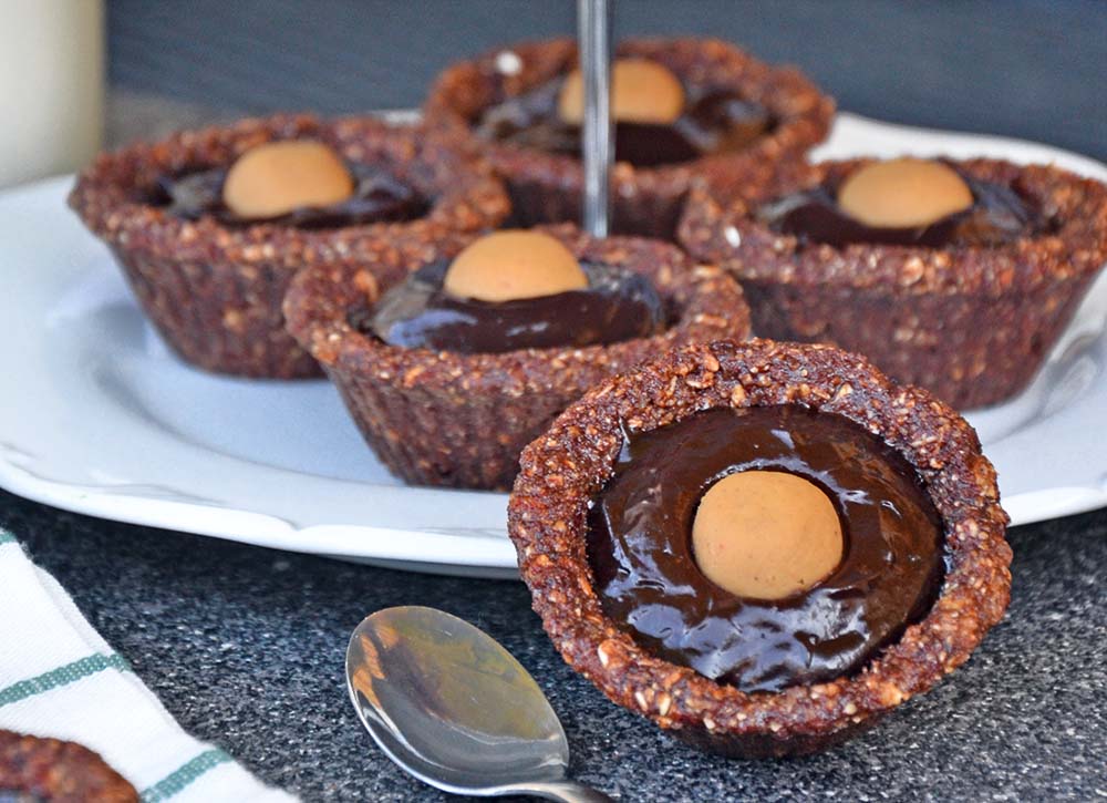 Mini chocolate avocado protein pie