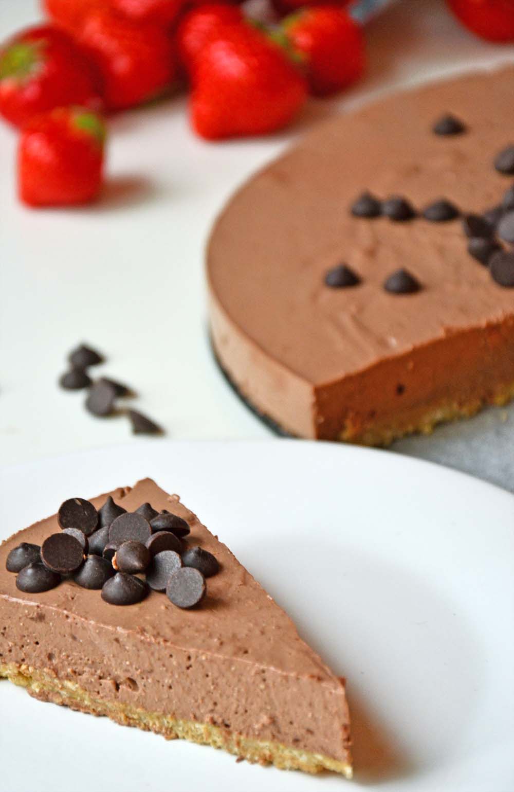 Healthy chocolate cheesecake