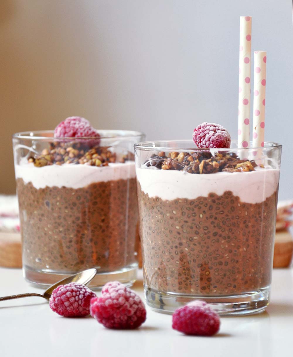 Coffee and chocolate chia pudding