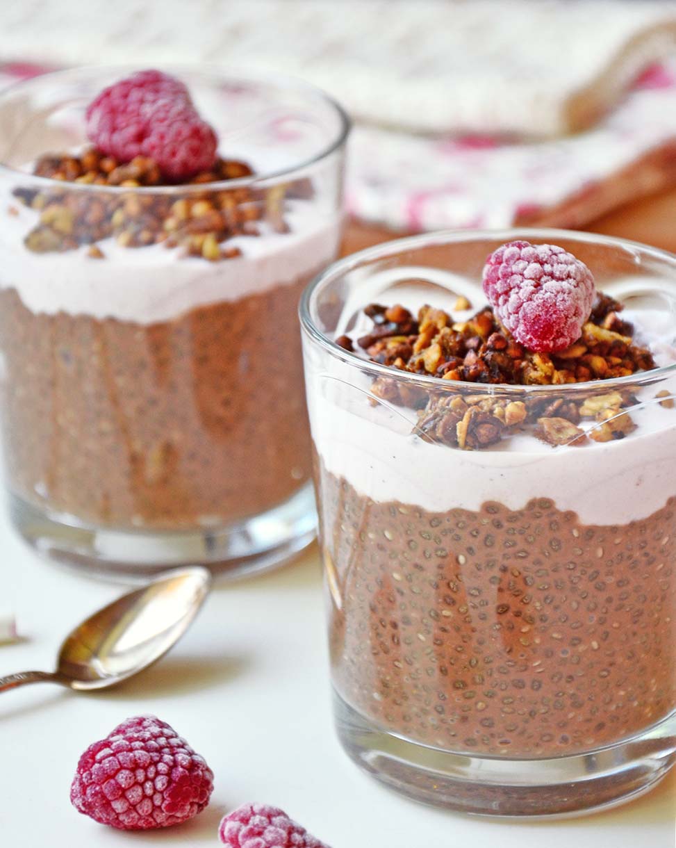 Spicy coffee and chocolate chia pudding