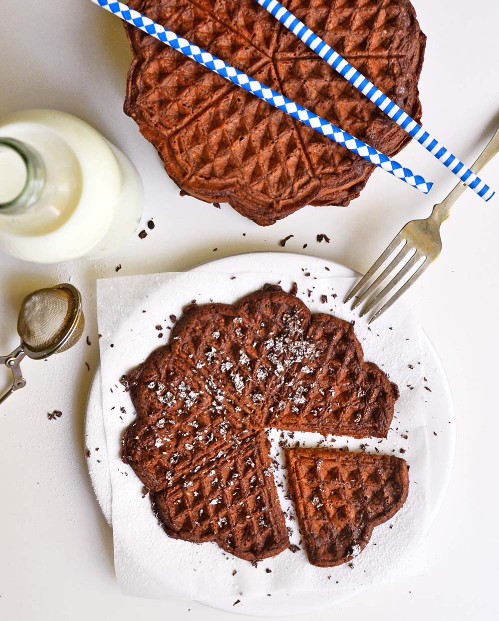 Spicy chocolate brownie waffles