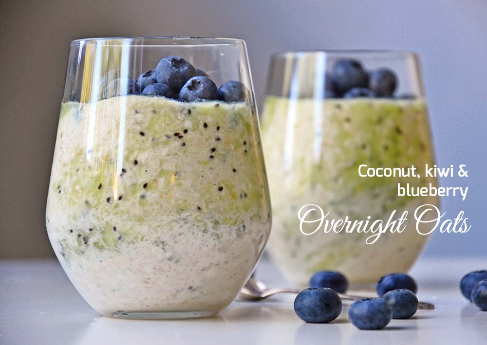 Kiwi blueberry overnight oats