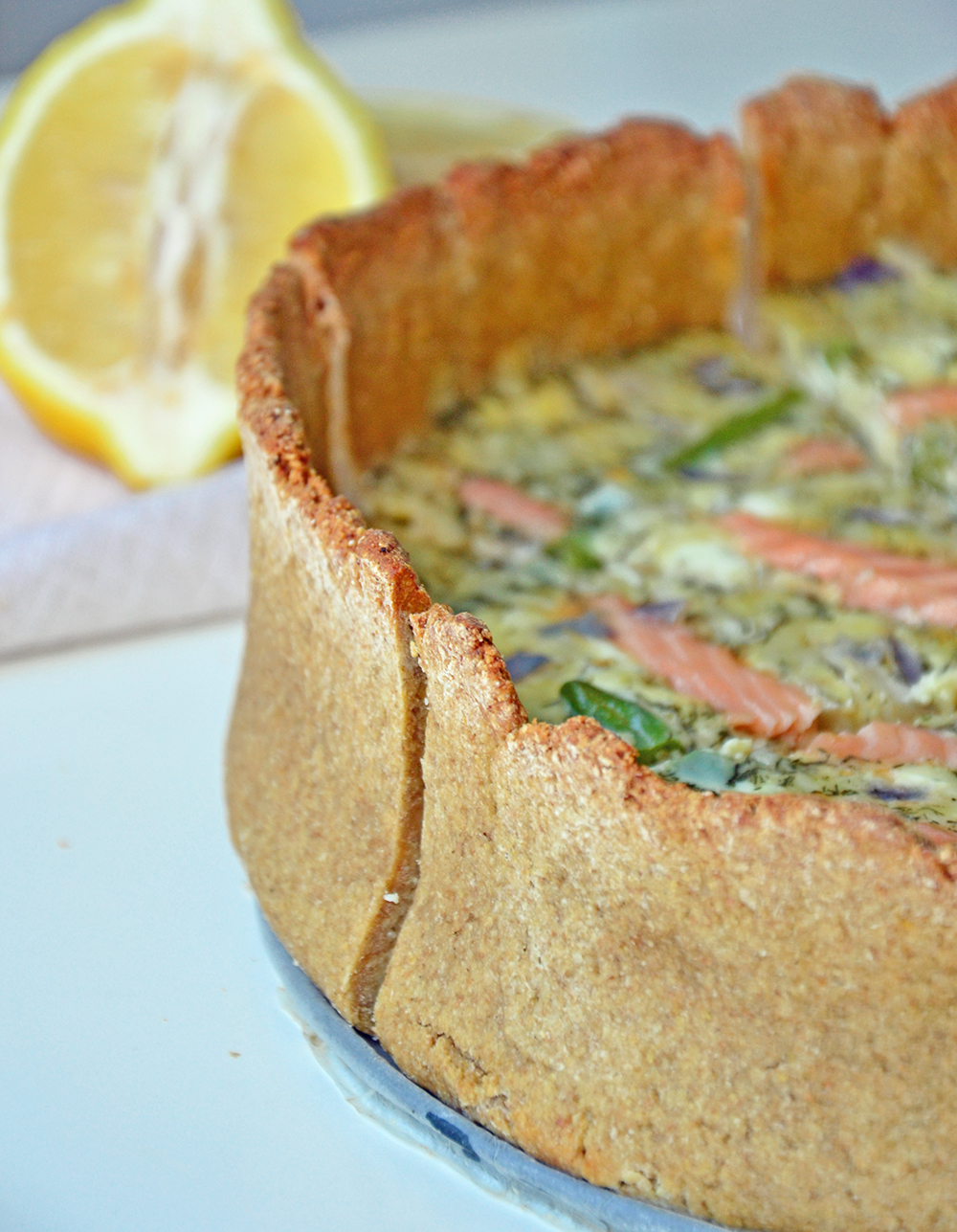 Smoked salmon quiche