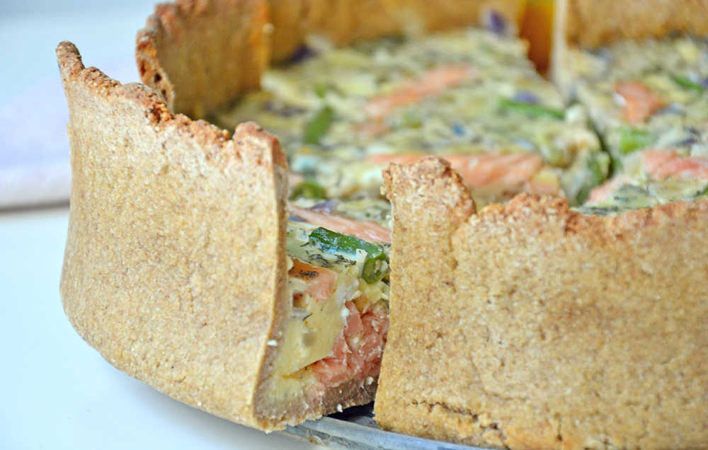 Smoked salmon quiche