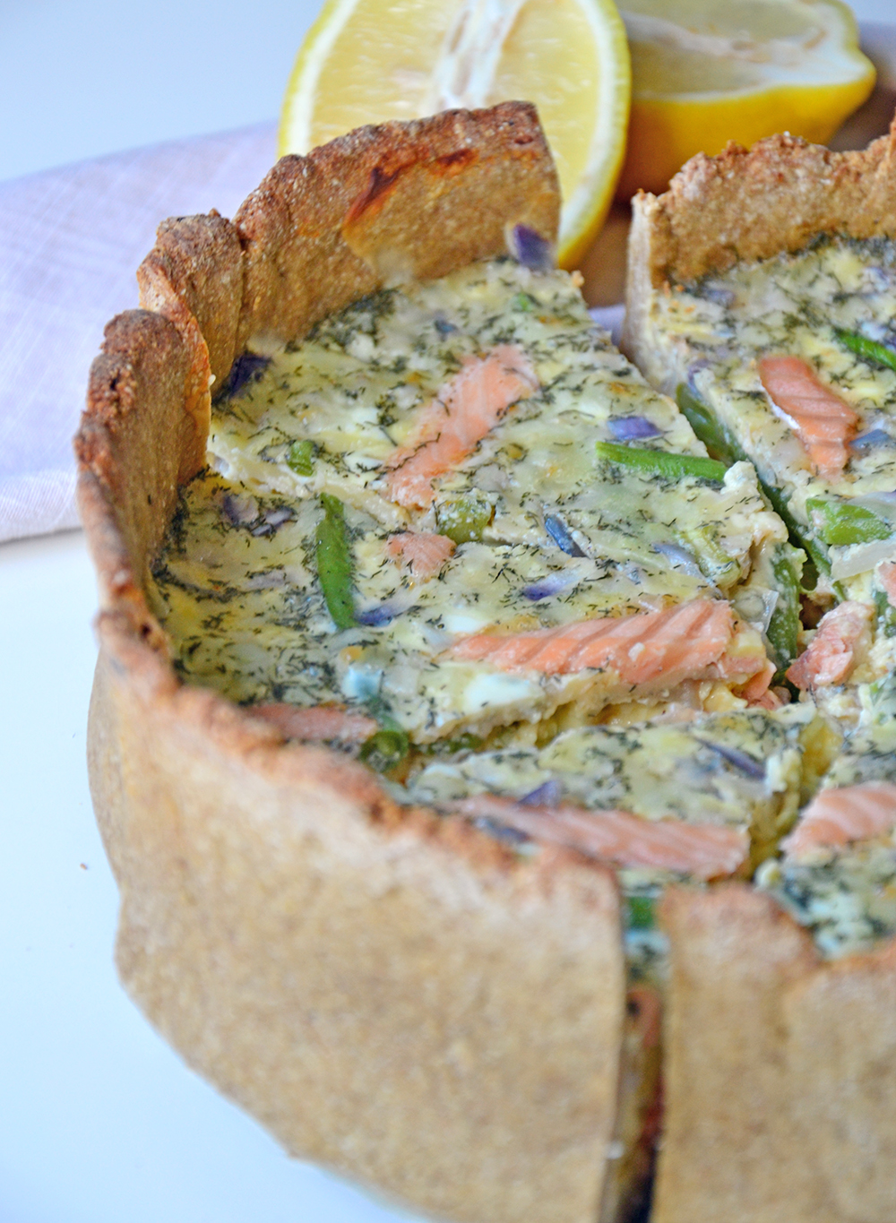 Smoked salmon quiche