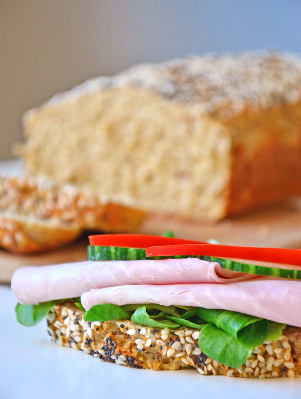 Whole grain oatmeal protein bread