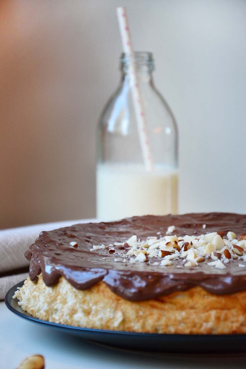 Chocolate glazed protein cake