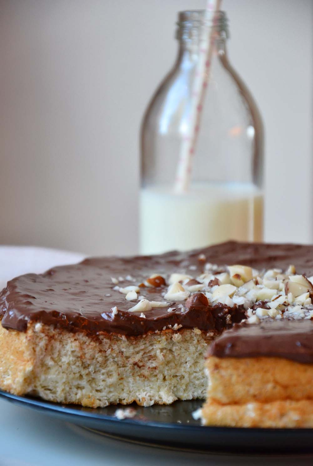 Chocolate glazed protein cake