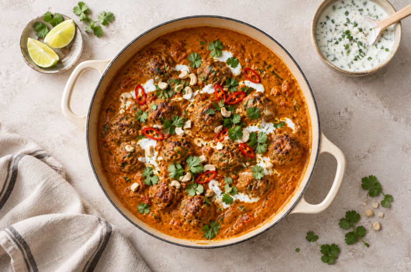 Indisk curry med lammekjøttboller