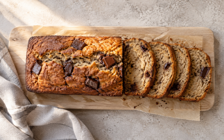 Saftig bananbrød med mørk sjokolade
