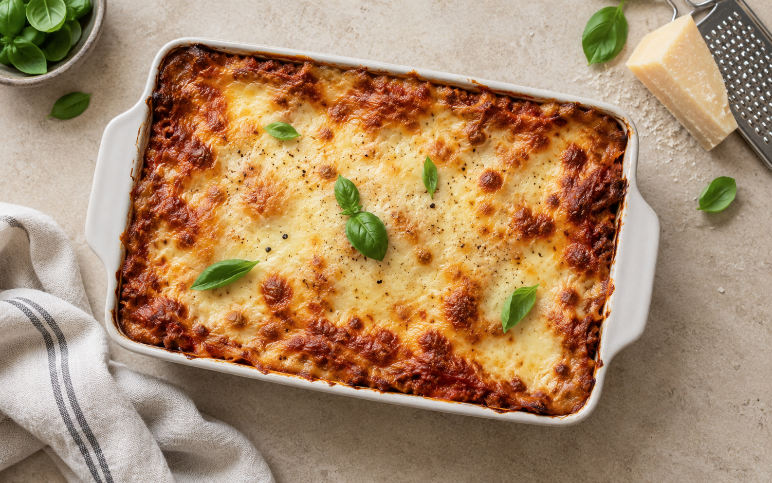 Klassisk lasagne med kjøttsaus og béchamelsaus