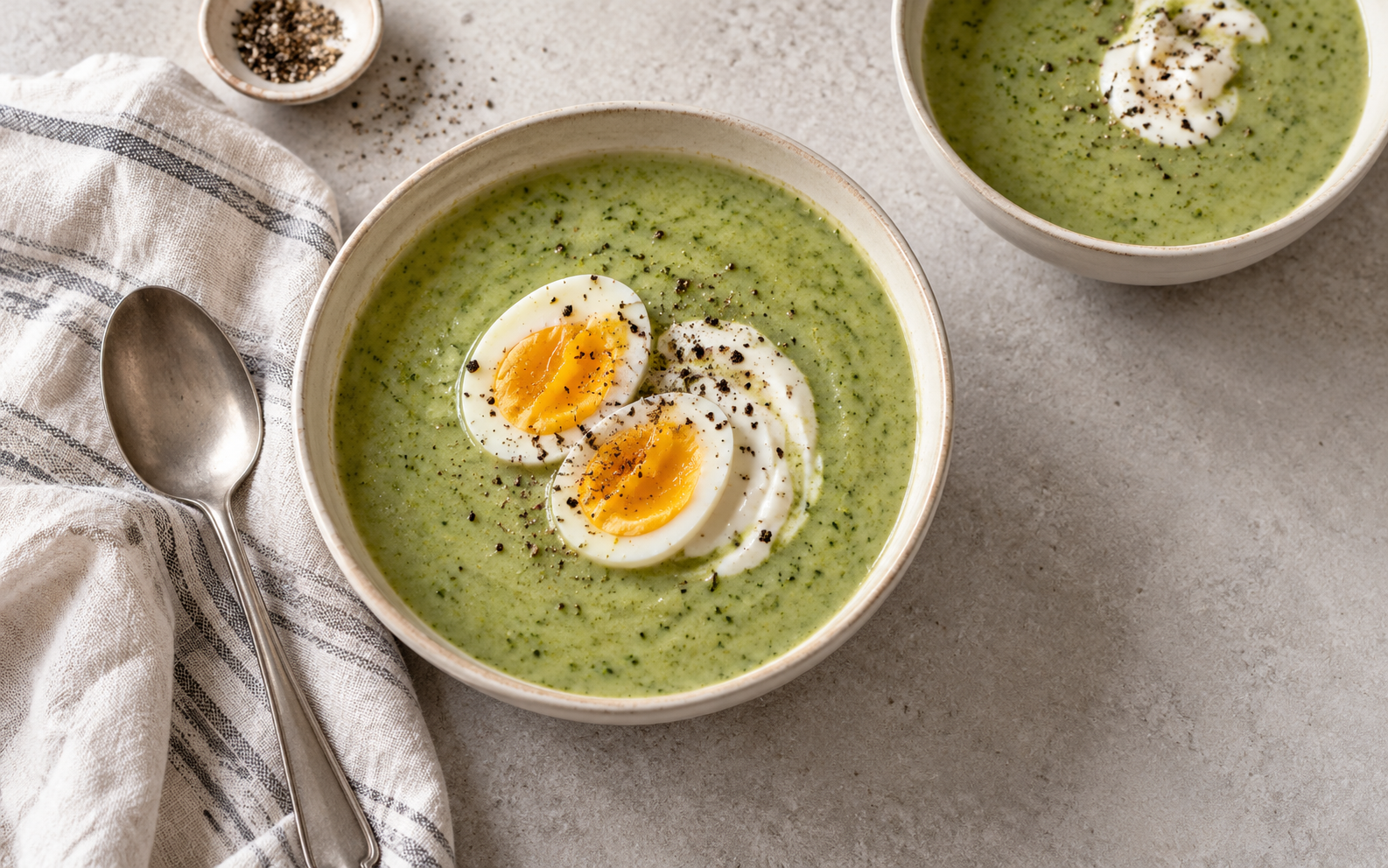 Kremet brokkolisuppe med egg
