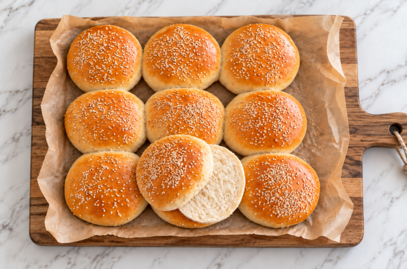 Myke hamburgerbrød med potet